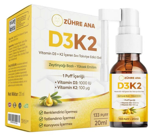 Zühre Ana | Vitamin D3 + K2 Spray 20 ml